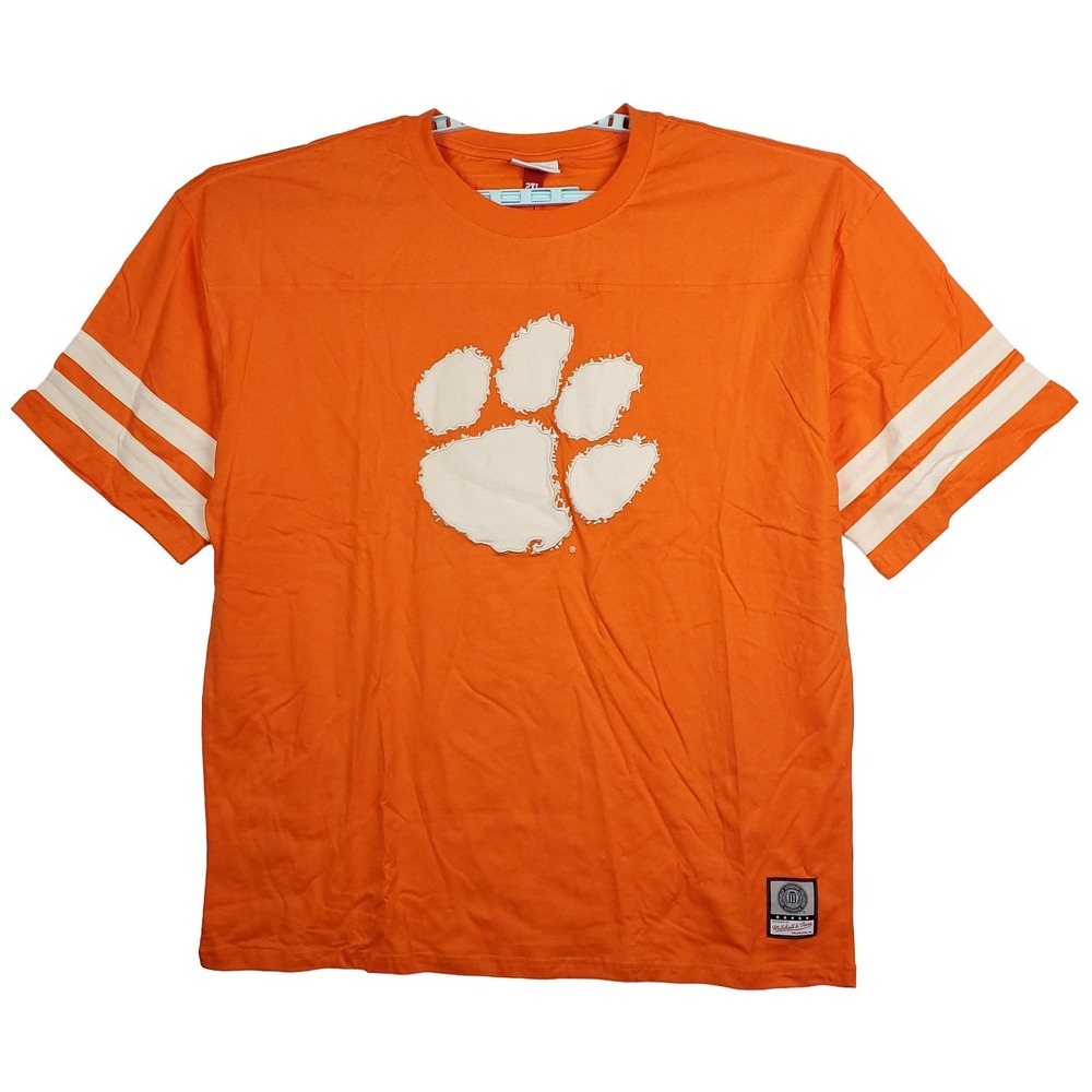 Clemson Tigers Mitchell & Ness NCAA 2XL XXL Shirt Cut Fabric Embroidery Art NWT